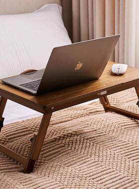 免安装折QNX叠床上桌实电桌笔卧室家用学习桌记本飘脑木窗床上小