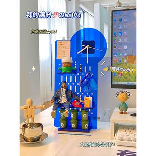 桌桌面立式洞洞板桌面收纳立式职工免TB663529打孔固办公工位饰装