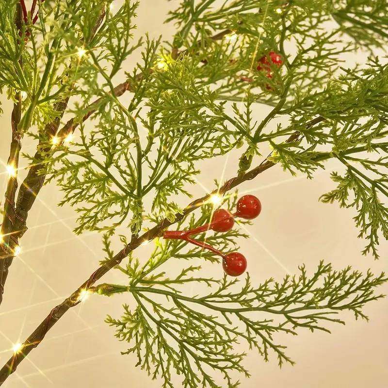 台LED带松树灯红州红色浆果圣诞树果圣诞节RMD装饰房间氛围树灯