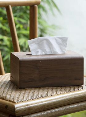 胡黑桃木榫卯结构无品牌/纸巾盒用家客酒店办公室木制厅抽纸盒