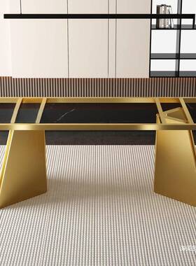 奢桌腿架15159奢石桌子腿不锈餐台脚岩钢支板茶桌底轻座大理石办