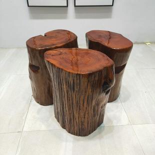 根雕凳子实木墩座子原木木树桩木桩底茶几茶桌配凳OGL原大板支架