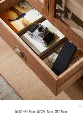 美式实木五柜复斗古储物型柜带门客厅PYK收纳柜子地中海餐酒边柜