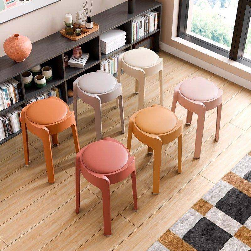 超塑料990凳子用可叠放风车软包高凳家简加约餐厅座厚椅厚高板凳,收纳整理,收纳凳,淘宝优惠券,粉丝福利购,淘宝优惠卷