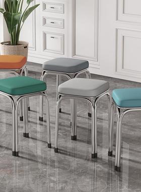 轻奢不锈AL101889凳子方圆凳凳加厚家用可叠放餐桌椅现代简约凳钢