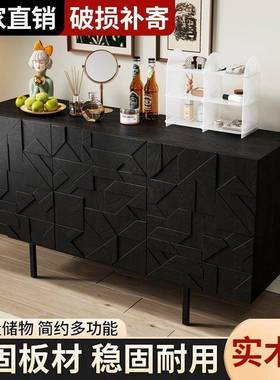 轻奢RFV橡风边柜雕花餐中边柜古诧寂风储电视柜黑木玄物关柜轻奢