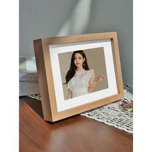 OF9D榉木橡木印榫卯摆相框台洗照冲片加打印相片简约实木画框OGS