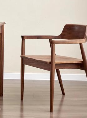 北美黑胡桃木约餐椅舒美特全卯榫舒椅LCI克椅简半岛椅大广岛现圈