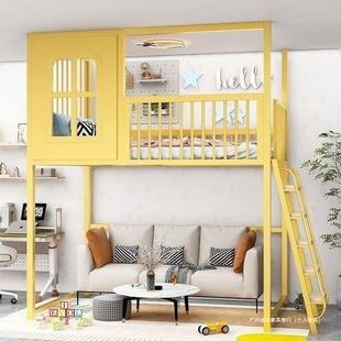 树屋床楼高架床oft复式 小户型错位l上下儿童高 上床二下空无品牌