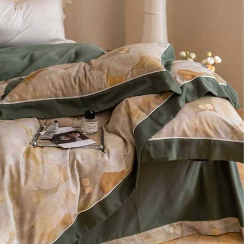 美式田园数码印花轻秋全棉磨冬毛四肤ODO件套纯棉柔软奢亲床品