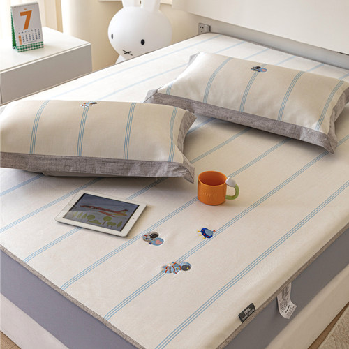 高端夏季冰丝席空调席子可水洗机洗折叠床笠款软席家用三件套