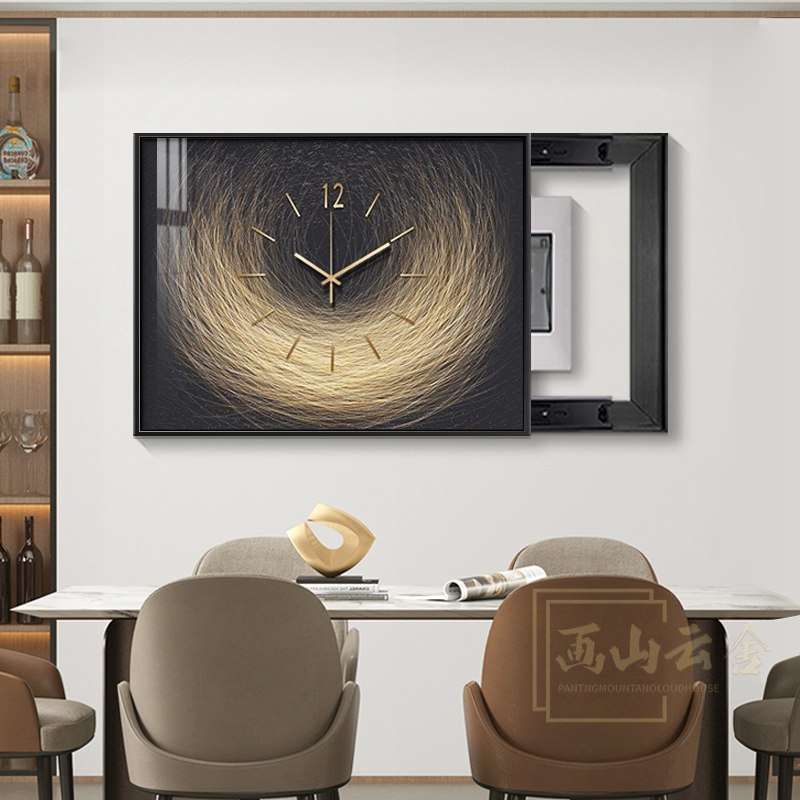 抽象电表箱装饰画带钟表免打孔总开关遮挡配电箱踪迹餐厅挂画,家居饰品,现代装饰画,淘宝优惠券,粉丝福利购,淘宝优惠卷