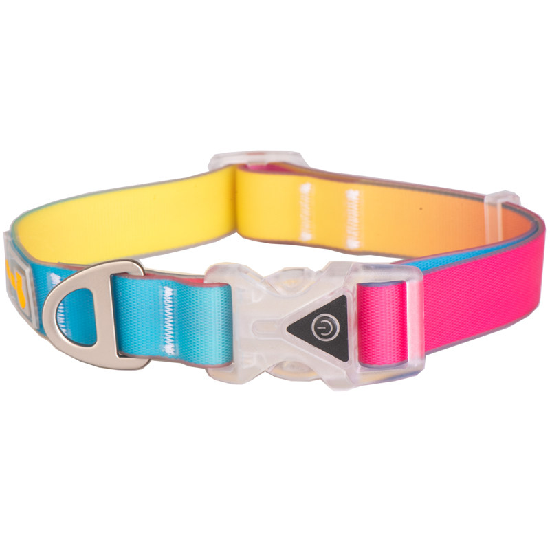 发光防水狗狗项圈牵引绳夜遛狗LED灯防走丢失大中小型犬宠物用品