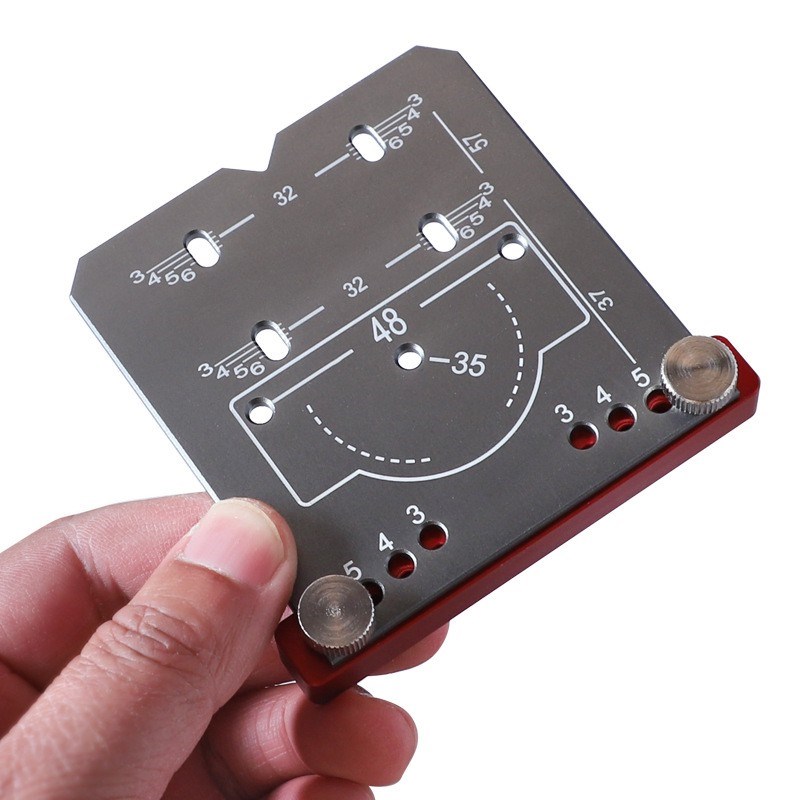 35mm铰链打孔定位器 可调边距标记号定位板 合页铰链开孔辅助工具