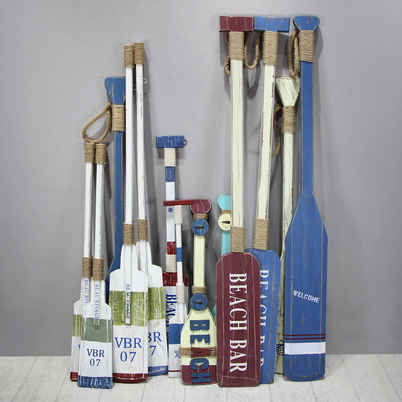 地中海风格木质船桨装饰挂件木质桨片橱窗酒吧船桨摆设墙壁装饰品