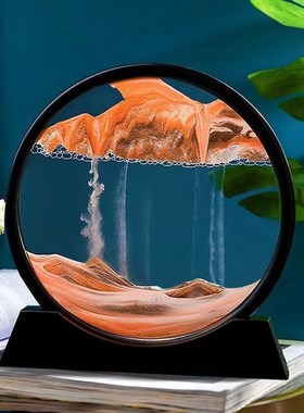 创意沙漏解压治愈流沙画摆件办公室桌面电视酒柜家居客厅装饰摆件