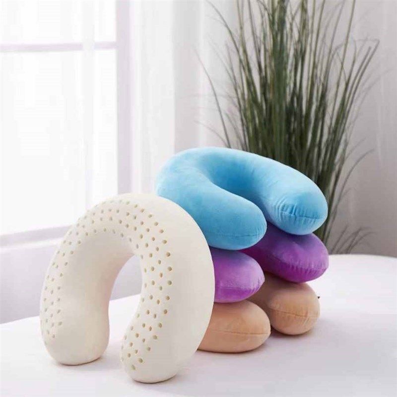新款 泰國天然乳膠型枕旅行飛機脖枕家用辦公午睡休閑護頸椎枕