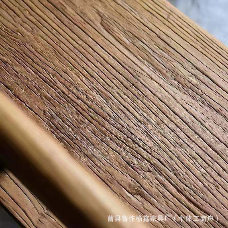 中式老榆木休闲长椅复古怀旧靠背长条椅家用长餐椅实木庭院休闲椅