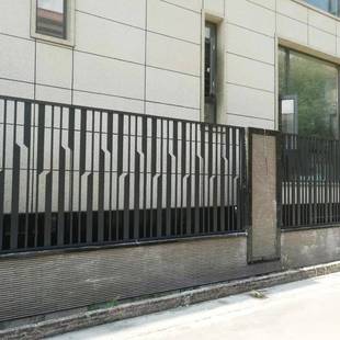 铝工合金护栏锌钢杆铁艺家用栏墅围HXM别墙庭院院墙铝板格栅款 地