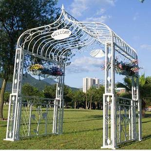 道铁艺门婚礼拱形门拱TX22770门花架婚庆具花长幸福门绢花廊拱门