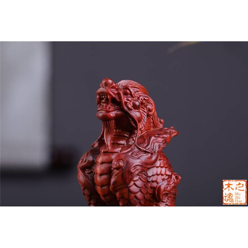 小叶紫檀木雕刻招财麒麟摆件家居随身办公室手把件工艺品送礼手把