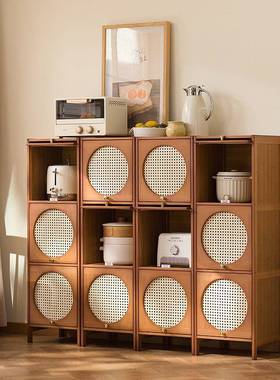 厨房物置架料楠竹夹缝碗碟调收纳架落地多层带窄缝193置物隙储物