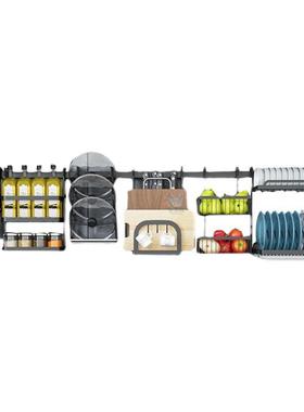 打孔不锈钢功厨房窗台免置物架窗户壁挂AL755731多式黑色挂杆挂能