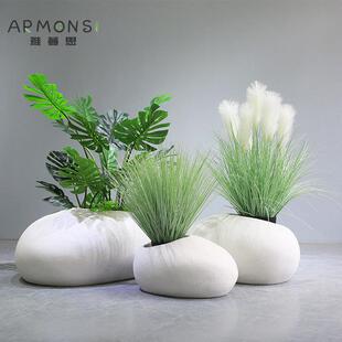 仿真绿假植造景玻璃5443221钢花盆物装饰玄阳台网红植室内楼关梯