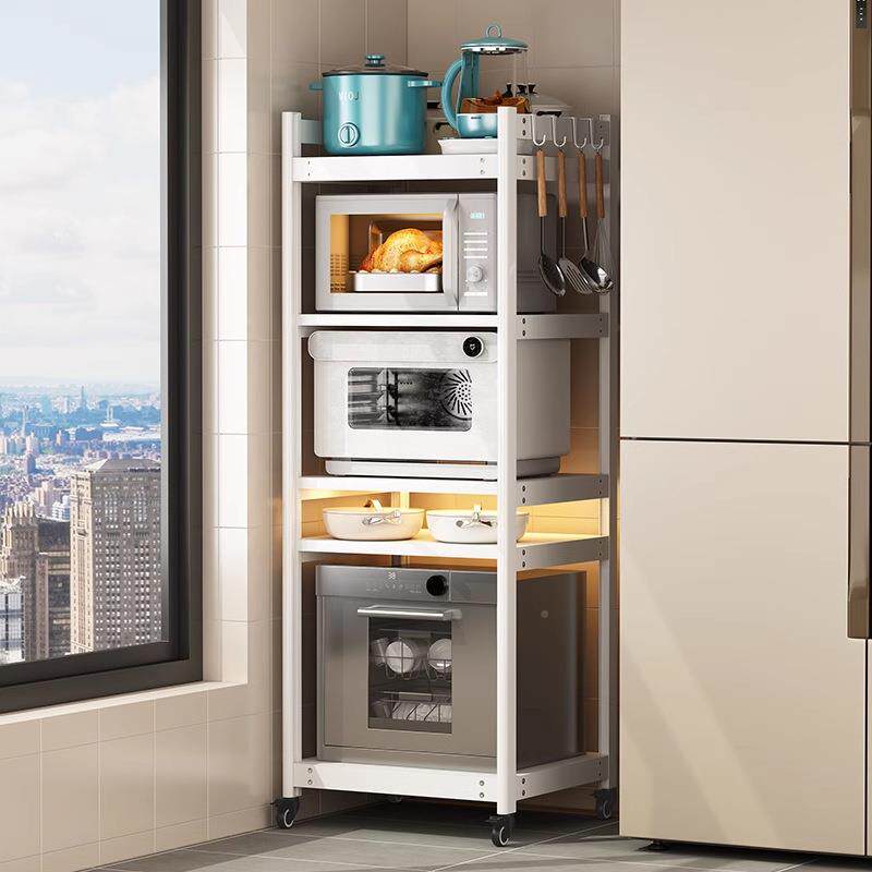 式三层厨房波收炉置物架落地多微层大尺寸TIX嵌入烤箱洗碗机纳架