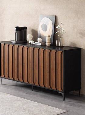 木餐边柜黑色YGM中古风客隔断置家物柜茶水柜用靠墙收纳储物厅实