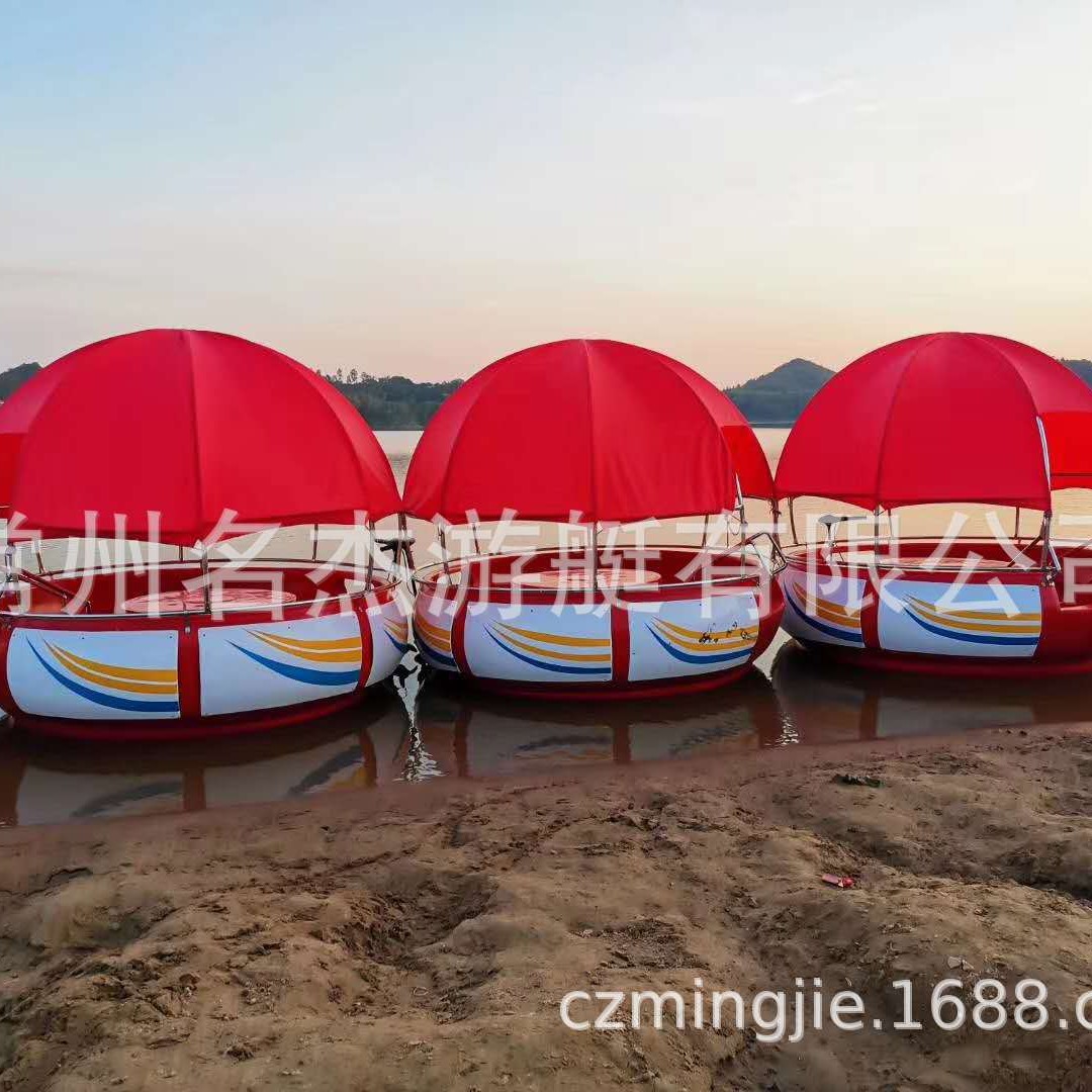 加厚玻璃钢水上烧烤船防腐抗撞湖泊远游水上自助餐饮水上烧烤船