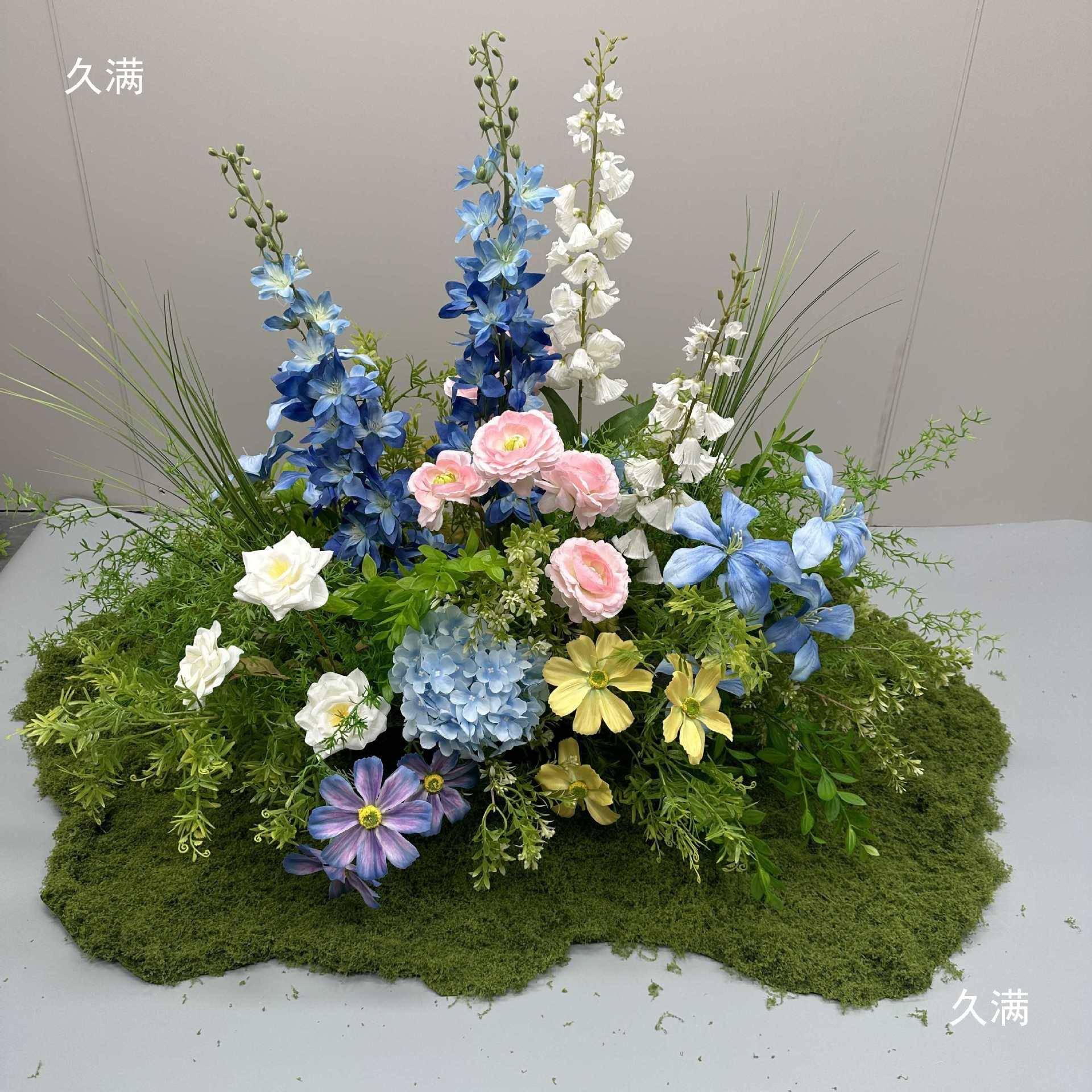 新庆地排花仿真绢花千款代兰饰尤加婚利花排婚thj#j#fg礼堂路引摆