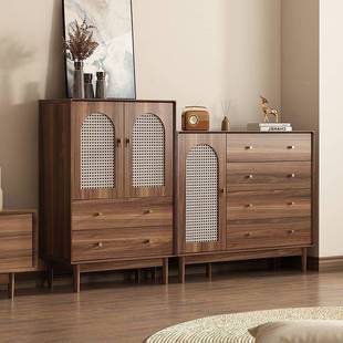 斗柜实木多功卧能抽屉PWS柜收纳现客厅室靠墙五斗六斗带门代储柜