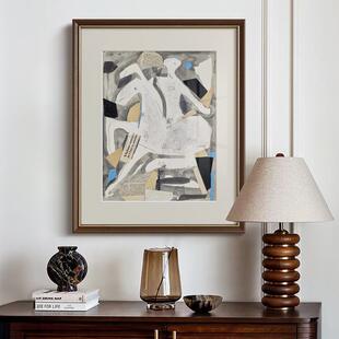 现代法式厅墙装饰画骑先生客玄关柜壁挂画竖炉版VZP中士古风床头