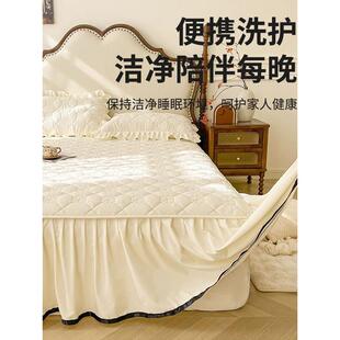 夹棉水洗棉床件裙件非全纯单棉床垫保护罩带全包防滑床单裙ILC边