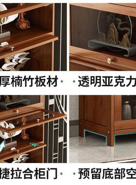 儿童架木置BIR物架简约代落地家用带书玻璃门收现纳架一体实简易