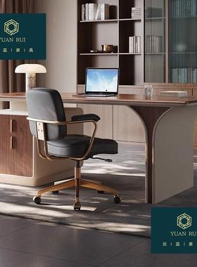 新款实简木办公桌家用现书房极电脑KOR桌子代约中古风意式简书房
