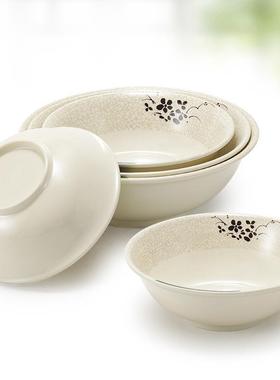 柏雅凯仿瓷反汤口碗早餐粥碗拌面碗浅式碗粉线青荷花米面条碗A5密