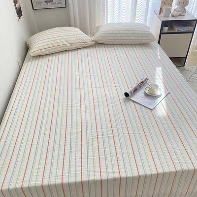 新风款全纯棉色织水棉洗棉床床单简约条纹罩枕套两件套三件KOX套