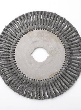 业大YVD型平型钢丝轮船厂轮船洁抛光清轮工除锈丝轮扭丝平行钢轮