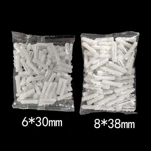塑料膨胀管白色带刺6mm6厘涨塞胀塞M6墙塞胶塞彭胀管胶栓胶粒