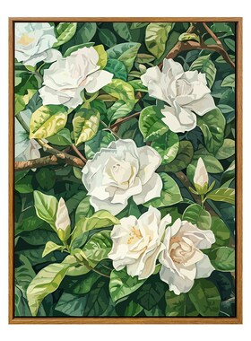 治愈栀子花diy数字油画高级感消磨时间的手工成人涂色填色油彩画