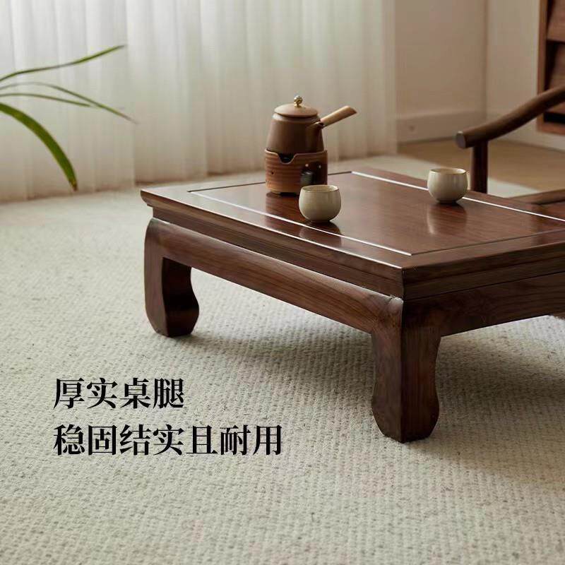 实木榆木老炕桌炕桌几矮桌吃饭桌RYW餐榻飘窗榻米桌茶桌中式仿古