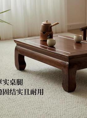 实木榆木老炕桌炕桌几矮桌吃饭桌RYW餐榻飘窗榻米桌茶桌中式仿古