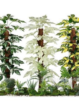 06003落15c厅m仿真棕榈树植盆栽组合室内2客落地摆件假植物龟背叶