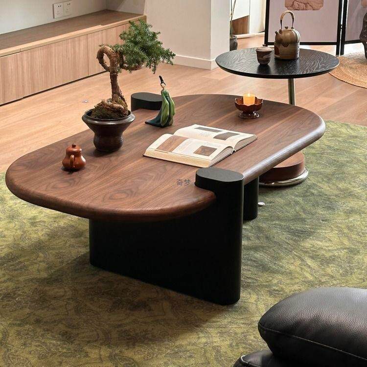 中风茶几2025新款轻奢客厅古ITY家用实几木茶型小户民宿原木茶几