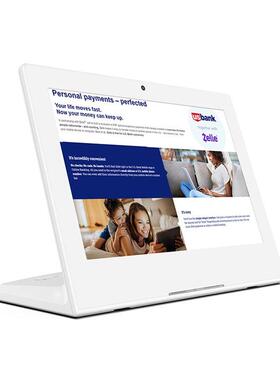 1卓01寸L型.价器安HP1012T平板服务厅评器人脸识别机考勤打卡机