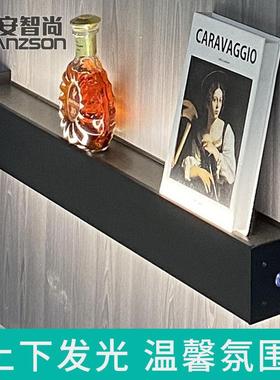 安尚led墙面置物架智能感ZIM发应铝合金板光层板挂智墙一字搁装饰
