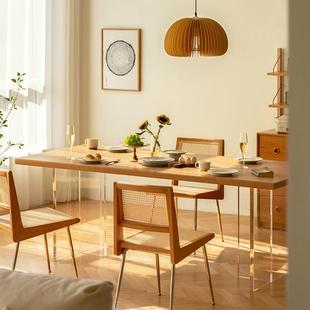 简约克悬浮餐实木创意现代家用实木创意餐台亚民力宿酒店长方形桌