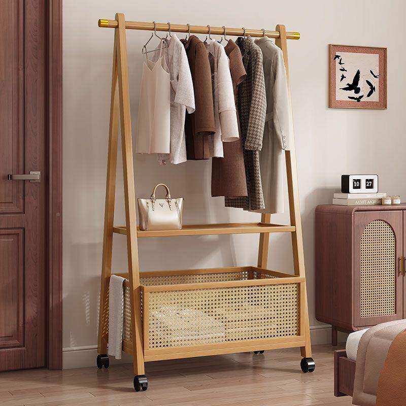 实用木衣架落地衣帽架卧家木简ZQF易收纳置室物实可移动多功能挂